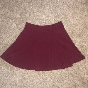 Maroon flare skirt FOREVER21